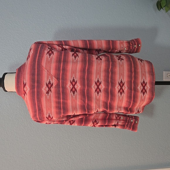 ARIAT REAL Adorable Red Serape Long Sleeve Button Snap Western Women’s Sz Large - Picture 11 of 16